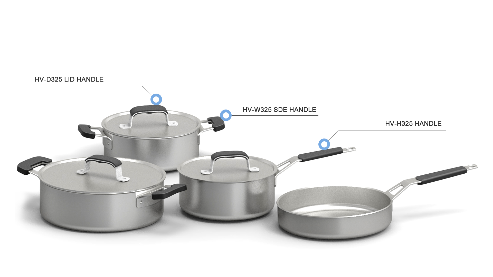Yüksek kaliteli aksesuarlar silikon kol kızartma tavası için çıkarılabilir saplı paslanmaz çelik saplar