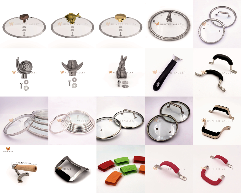 ハンターバレー鋳造調理器具ハードウェアカスタム金属ステンレス鋼カバー耳と木材カバー耳木製ハンドル蓋カバーハンドル